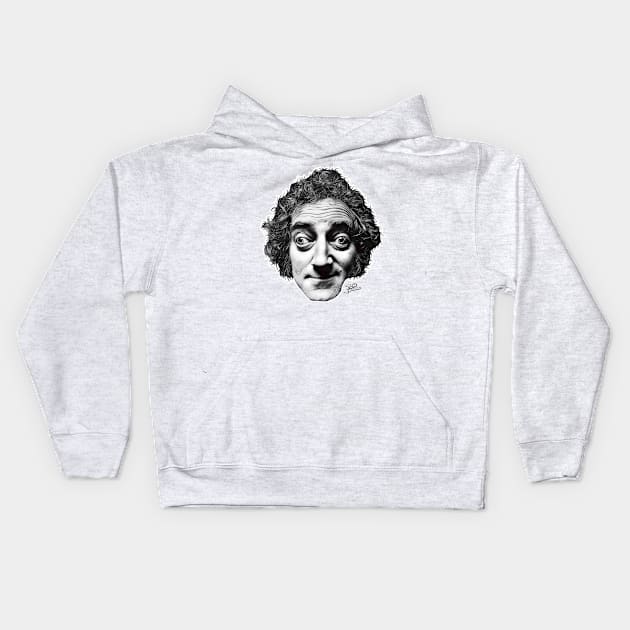 Marty Feldman Head Kids Hoodie by darklordpug